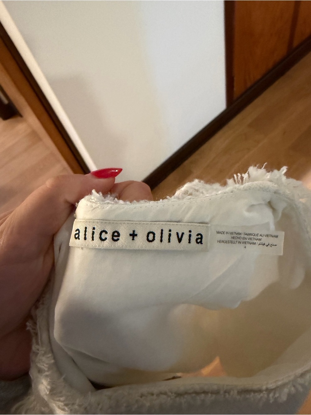 Alice + Olivia White Tweed Dress - Picture 3 of 3